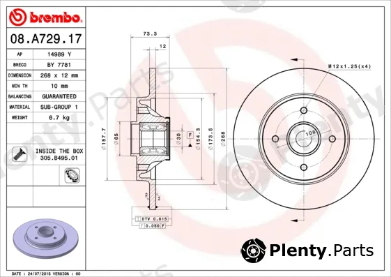 AP 14989Y — Brake Disc BEARING DISC LINE