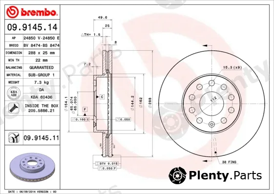 AP 24850V — Brake Disc COATED DISC LINE