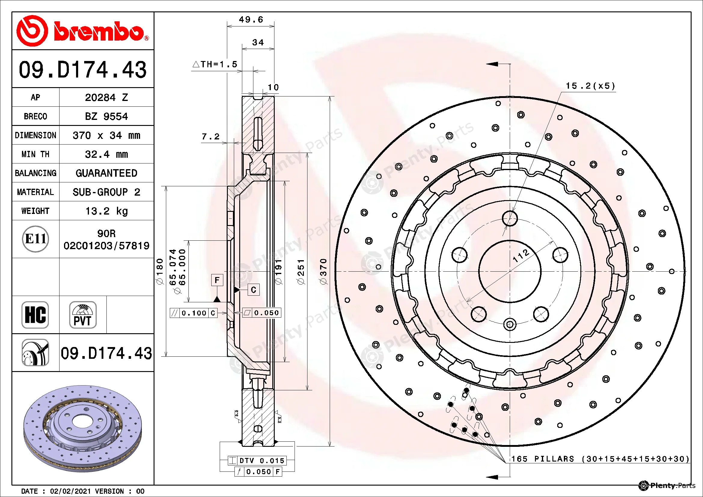 AP 20284Z — Brake Disc TWO-PIECE DISCS LINE