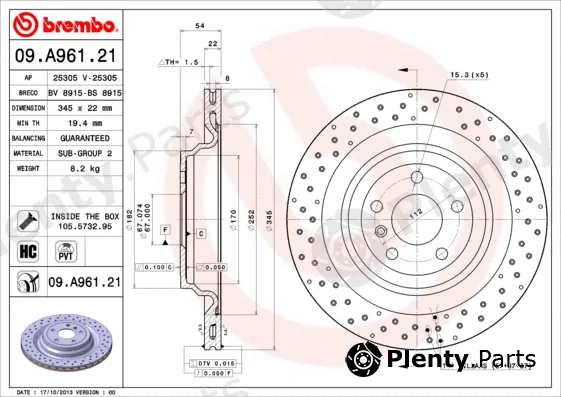 AP 25305V — Brake Disc COATED DISC LINE
