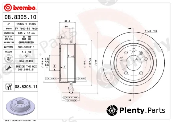 AP 14805V — Brake Disc COATED DISC LINE