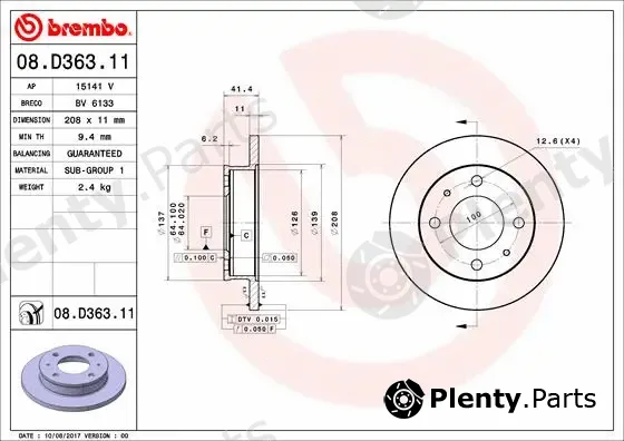 AP 15141V — Brake Disc COATED DISC LINE
