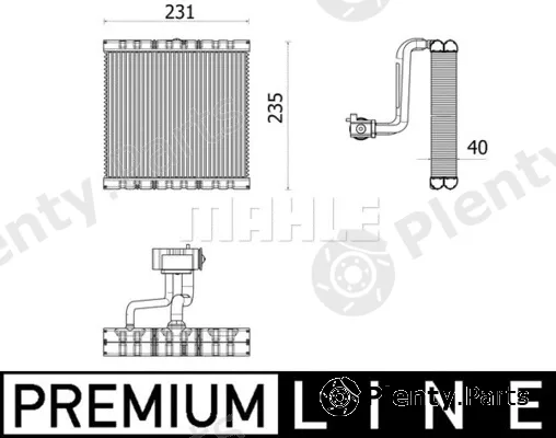 Mahle AE166000P — Evaporator, air conditioning