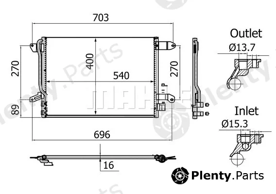 Mahle AC864001S — Condenser, air conditioning BEHR