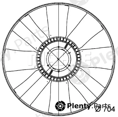 Mahle CFW9000P — Fan Wheel, engine cooling BEHR *** PREMIUM LINE ***