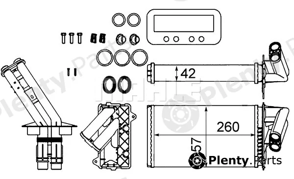 Mahle AH103000S — Heat Exchanger, interior heating BEHR