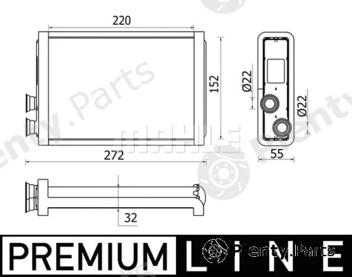 Mahle AH37000P — Heat Exchanger, interior heating BEHR *** PREMIUM LINE ***