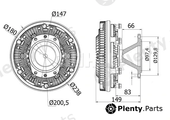 Mahle CFC8000S — Clutch, radiator fan BEHR