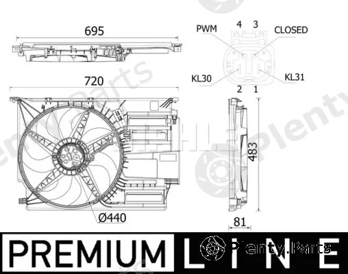 Mahle CFF531000P — Fan, engine cooling BEHR *** PREMIUM LINE ***