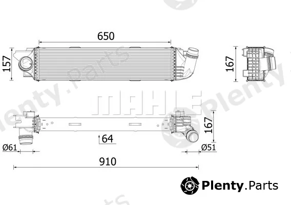 Mahle CI701000P — Charge Air Cooler BEHR *** PREMIUM LINE ***