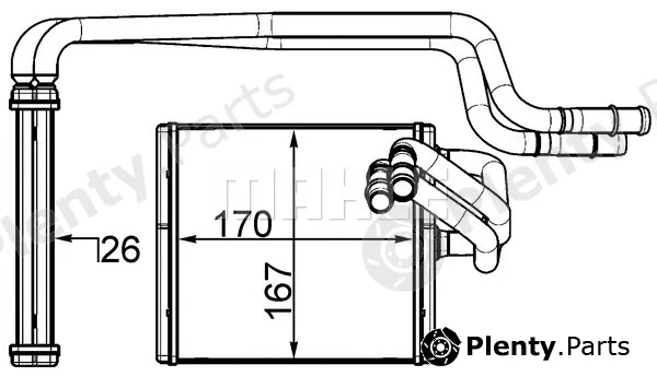 Mahle AH198000S — Heat Exchanger, interior heating BEHR