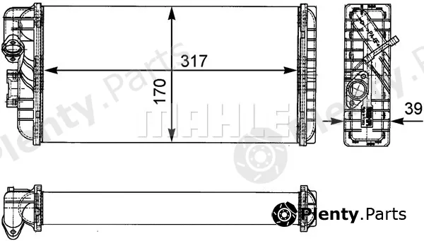 Mahle AH124000P — Heat Exchanger, interior heating BEHR *** PREMIUM LINE ***