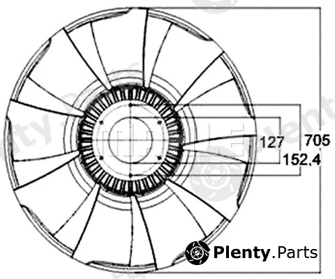Mahle CFW53000P — Fan Wheel, engine cooling BEHR *** PREMIUM LINE ***