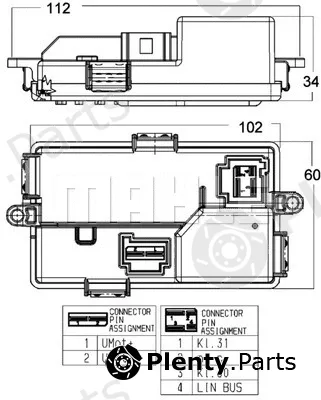 Mahle ABR68000P — Regulator, interior blower BEHR *** PREMIUM LINE ***