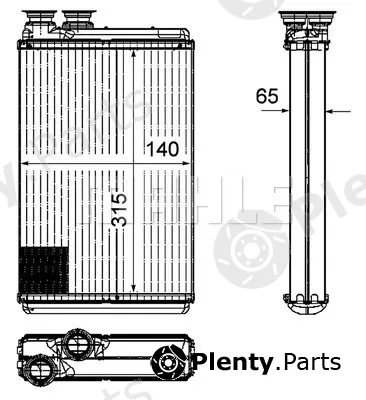 Mahle AH195000P — Heat Exchanger, interior heating BEHR *** PREMIUM LINE ***