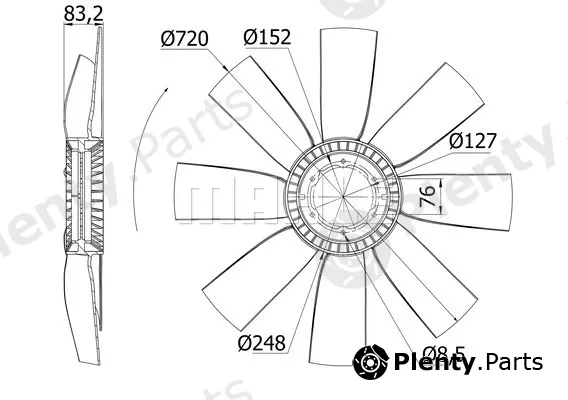 Mahle CFW12000S — Fan Wheel, engine cooling BEHR