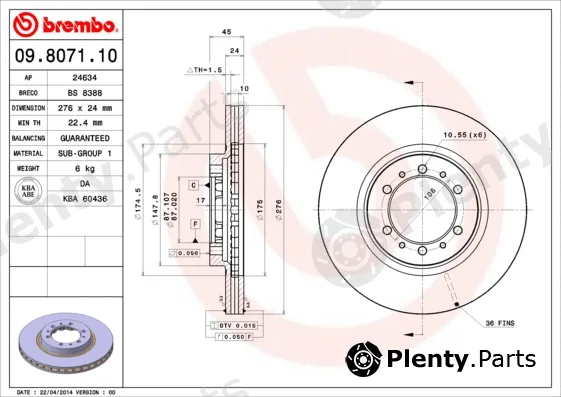 Breco BV8388 — Brake Disc COATED DISC LINE