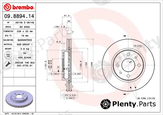 Breco BS8393 — Brake Disc