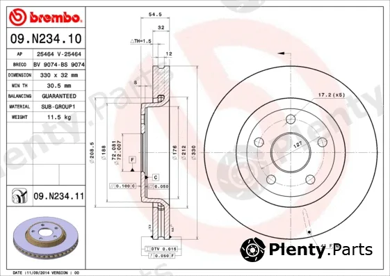 Breco BV9074 — Brake Disc COATED DISC LINE