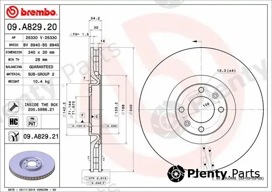 Breco BV8940 — Brake Disc COATED DISC LINE