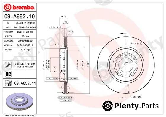Breco BV8849 — Brake Disc COATED DISC LINE