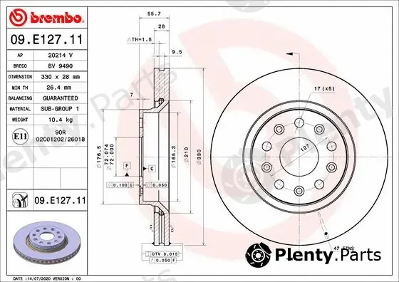 Breco BV9490 — Brake Disc COATED DISC LINE