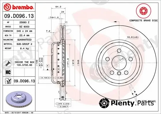 Breco BZ9303 — Brake Disc TWO-PIECE DISCS LINE