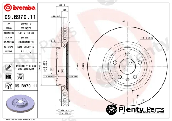 Breco BV9071 — Brake Disc COATED DISC LINE