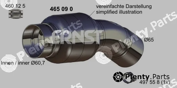 Ernst 465090 — Repair Pipe, catalytic converter