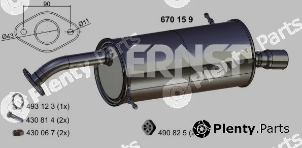 Ernst 670159 — Rear Muffler