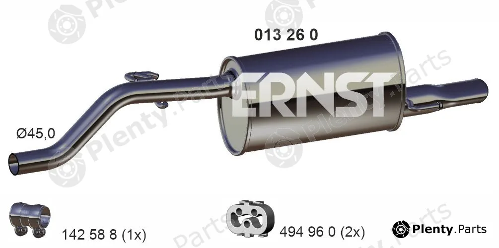 Ernst 013260 — Rear Muffler