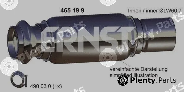 Ernst 465199 — Repair Pipe, catalytic converter