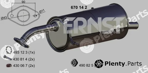 Ernst 670142 — Rear Muffler