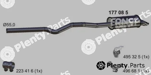Ernst 177085 — Rear Muffler