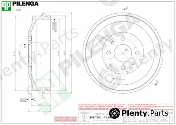 Pilenga 6004 — Brake Drum
