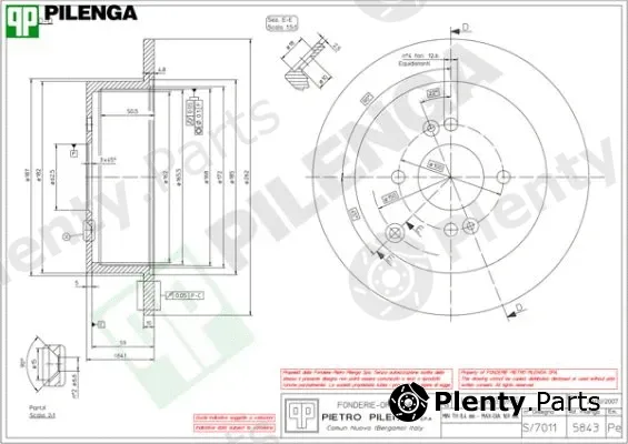 Pilenga 5843 — Brake Disc