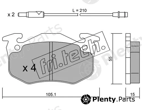 fri.tech. 038.2 — Brake Pad Set, disc brake