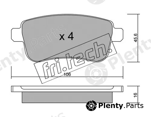 fri.tech. 834.0 — Brake Pad Set, disc brake