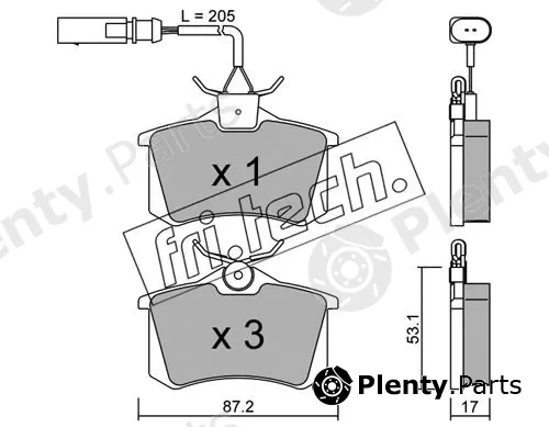 fri.tech. 102.3 — Brake Pad Set, disc brake