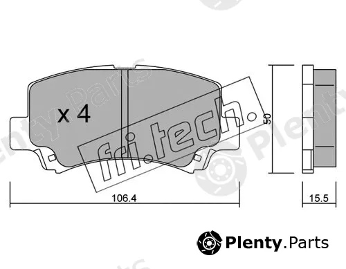 fri.tech. 434.0 — Brake Pad Set, disc brake
