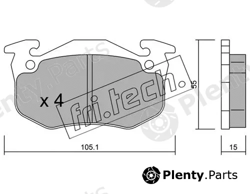fri.tech. 038.5 — Brake Pad Set, disc brake
