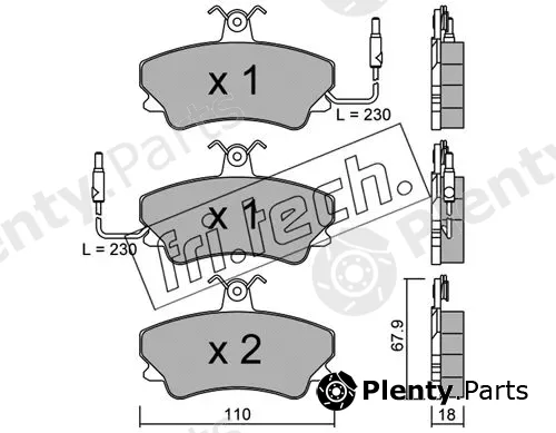 fri.tech. 071.0 — Brake Pad Set, disc brake