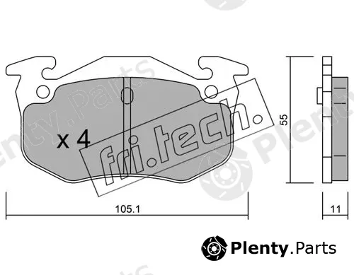 fri.tech. 040.2 — Brake Pad Set, disc brake