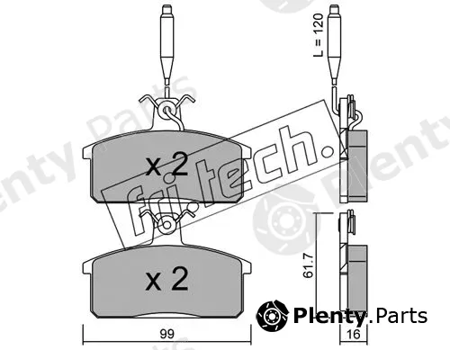 fri.tech. 028.3 — Brake Pad Set, disc brake
