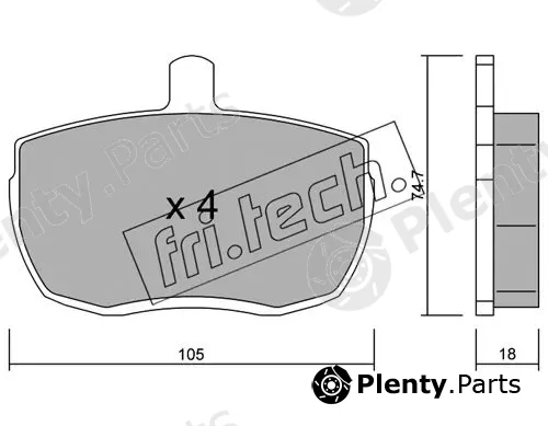 fri.tech. 018.0 — Brake Pad Set, disc brake