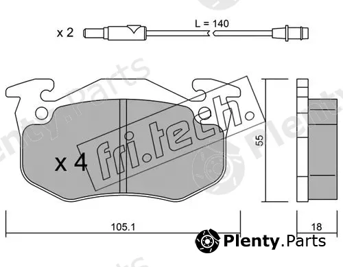 fri.tech. 038.1 — Brake Pad Set, disc brake