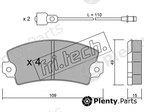 fri.tech. 005.4 — Brake Pad Set, disc brake