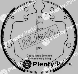 fri.tech. 1115.322K — Brake Shoe Set, parking brake