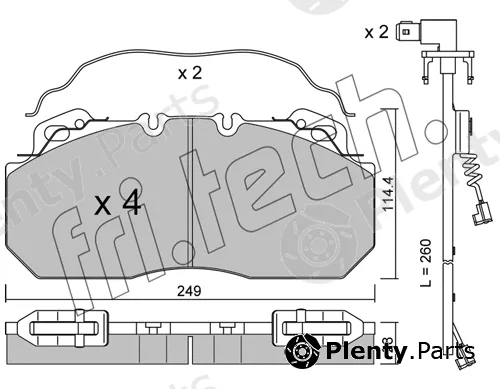 fri.tech. 605.0W — Brake Pad Set, disc brake