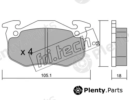 fri.tech. 038.4 — Brake Pad Set, disc brake